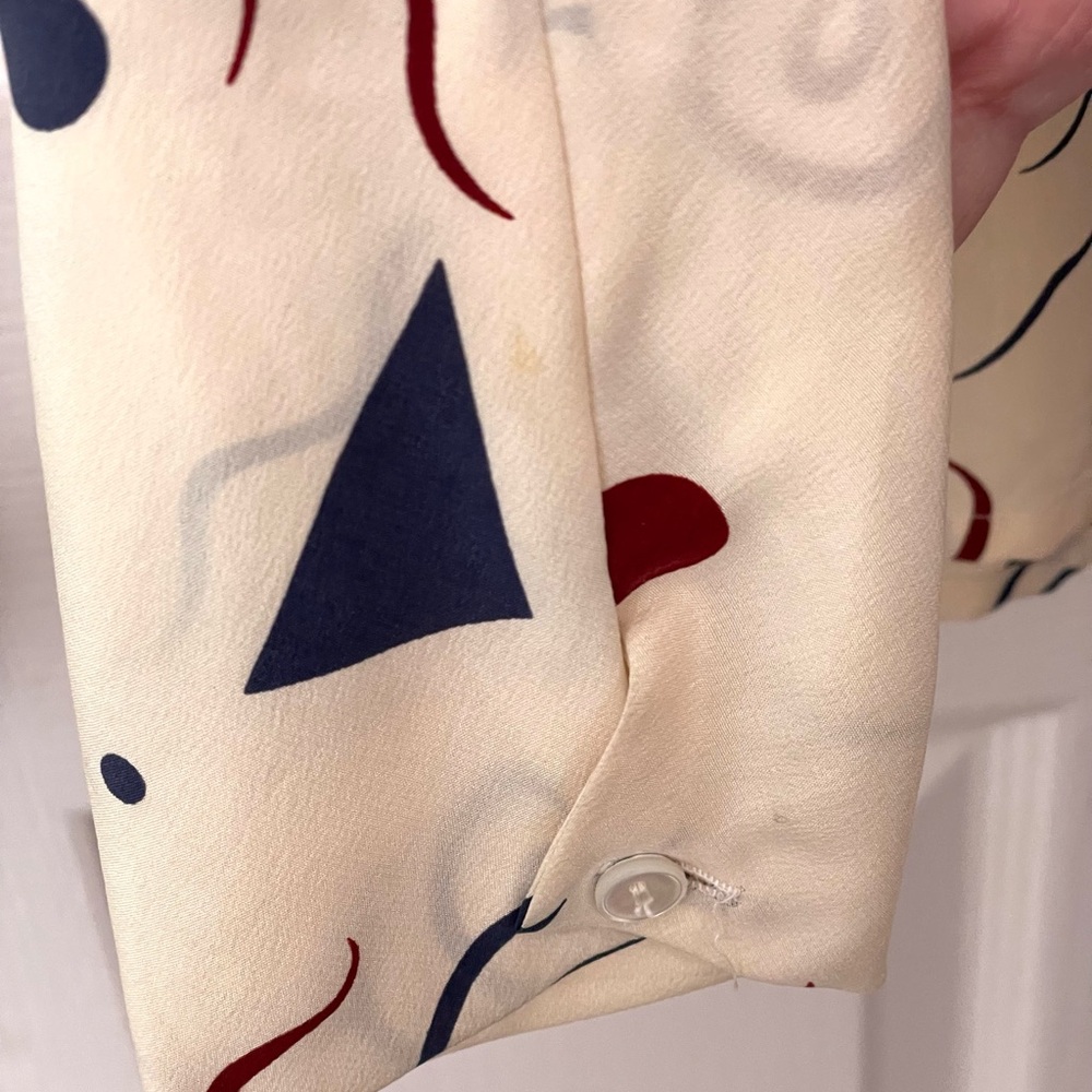 Vintage Cathy Hardwick silk celestial print blouse - Picture 5 of 6